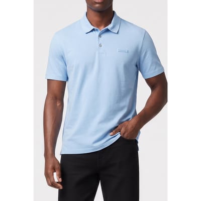 Calvin Klein Ss Slim Supima Logo Polo Placid Blue Taglia: M | Polo Outlet | Uomo | Blu