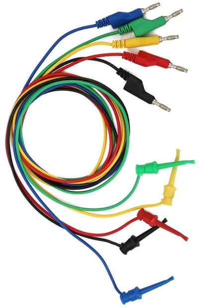 Meetsnoer Set - Testkabels Multimeter - Elektrisch Testen - Kleurgecodeerd Ontwerp - 5 Stuks 1 Meter - Multicolor