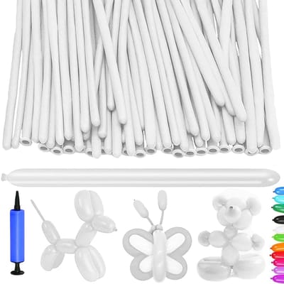 Dailygoods- Modelleerballonnen 100 stuks - Kleurrijke Feestballonnen - Doe-het-zelf Ballonnen - Luchtpomp - Veiligheidswaarschuwing - 100 cm