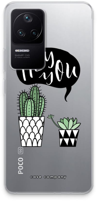 Case Company® - Hoesje geschikt voor Xiaomi Poco F4 hoesje - Hey you cactus - Soft Cover Telefoonhoesje - Bescherming aan alle Kanten en Schermrand