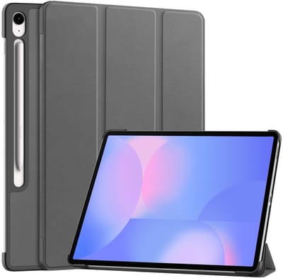 Coverup Tablethoes geschikt voor Samsung Galaxy Tab S10 FE Plus Hoesje - Tri-Fold Book Case met Wake/Sleep - Grijs