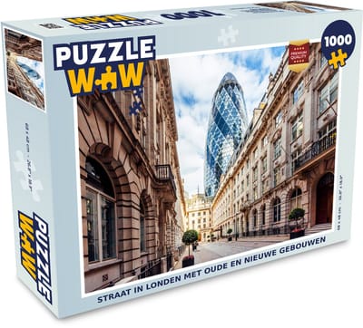 Puzzel Straat in Londen met oude en nieuwe gebouwen - Legpuzzel - Puzzel 1000 stukjes volwassenen