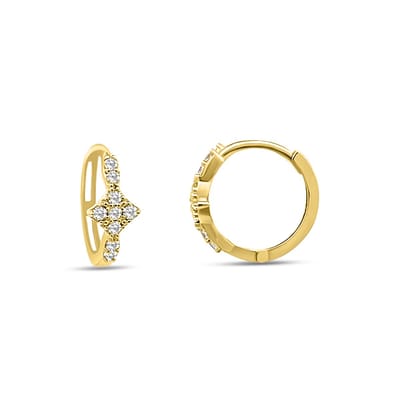 New Bling 9NBSAM-G230316 Gouden Oorringen met Zirkonia - 13x5,2mm - 14 Karaat - Goud