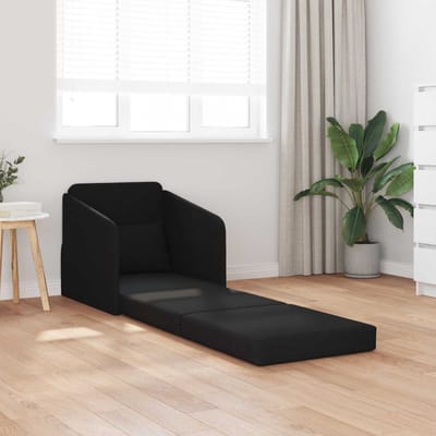 vidaXL - Slaapbank - Zwart - 65 - x - 80 - x - 83 - cm - Stof