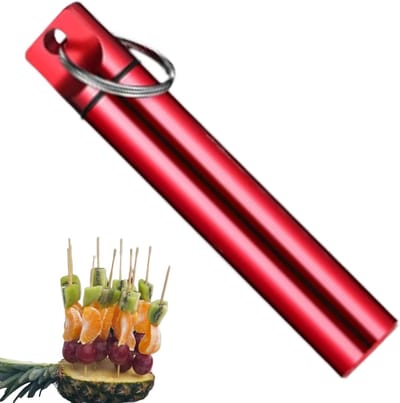 Tandenstoker Dispenser - Opbergdoos Reis - Hygiënisch Eten - Stofdicht Vochtdicht - 9.7 cm Lengte - Rood
