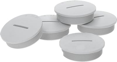 Blindstop Set - Kunststof Afsluiters - Installatie Afsluiten - Stof- en Waterdicht IP65 - 32mm Diameter - Lichtgrijs
