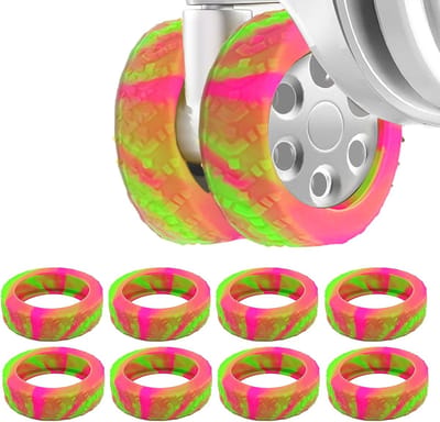 Set van 8 Siliconen Wielen Beschermcovers voor Bagage en Koffers, Antislip en Waterdicht, Geschikt voor Meubels en Spinner Wielen in Diverse Kleuren