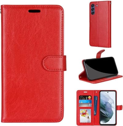 Portemonnee Book Case Hoesje Geschikt voor: Samsung Galaxy S21 FE - rood
