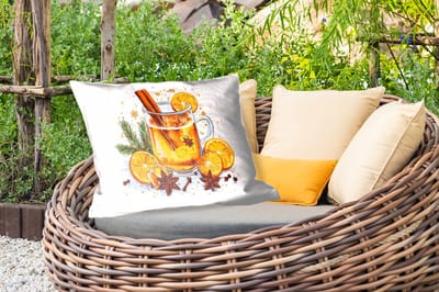 Buitenkussens - Warm - Thee - Oranje - Kaneel - 60x40 cm - Weerbestendig