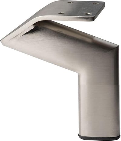 Stalen meubelpoot rvs look design 11,5 bij 2 cm en hoogte 10 cm - Set van 4 stuks