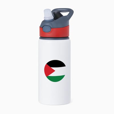 Hacebo® - Palestina vlag waterfles met rietje rood - Palestina - mensen die liefde willen geven aan Palestina - degene die van Palestina houden - supporten - oorlog - verjaardagscadeautje - gift - geschenk - kado - water fles - 650ML