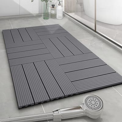 Terrastegels Hout Composiet - Buiten vloerplaten - Buitenruimte stylen - Snelle klik montage - 5 stuks - Grigio