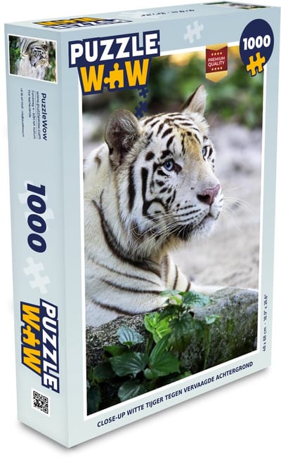 Puzzel Tijger - Wit - Zand - Legpuzzel - Puzzel 1000 stukjes volwassenen