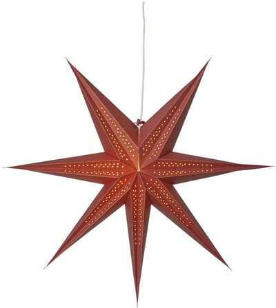 Star Trading Grote papieren ster 'Point' in rood, decoratief vouw- en gatenpatroon, 7-puntig, Ø 60 cm