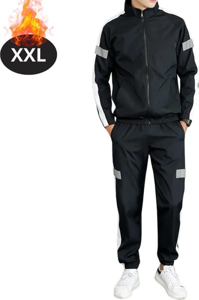 Nivard Joggingpak - Huispak - Volwassenen - Trainingspak - Comfortabel - Joggingsbroek - Tracksuit - Heren - 2 Delig - Zwart - XXL