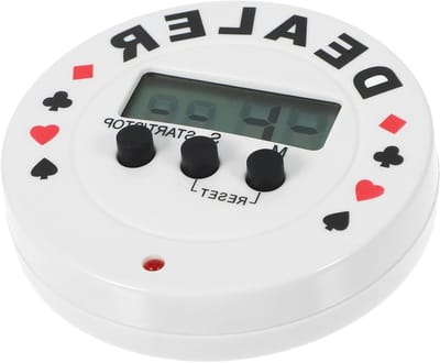 Poker Dealer Knop met Elektrische Timer Klok voor Poker Avonden, Spellen en Club Evenementen