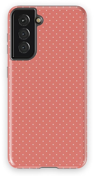 Micro Dots Tough Hoesje Samsung Galaxy S21 | Geschikt Voor Mag | Stippen Motief Backcover Samsung Galaxy S21 Soft Coral