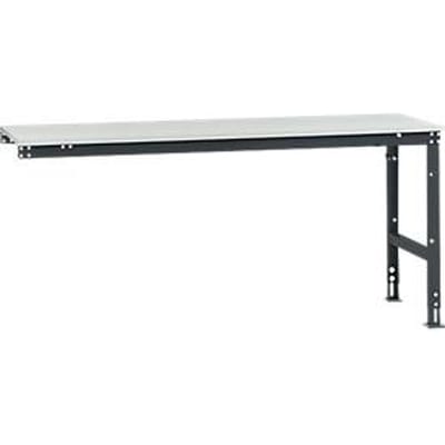 Manuflex aanbouwtafel UNIVERSAL Standaard, 2000 x 800 mm, melamine lichtgrijs, antraciet