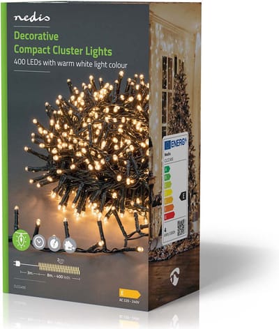 Nedis Kerstverlichting - Compacte cluster - 400 LED's - Warm Wit - 8.00 m - Licht effecten: 7 - Binnen & Buiten - Netvoeding