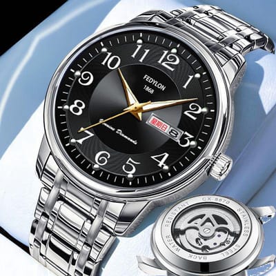 Horloge voor mannen van middelbare en oudere leeftijd Heren Volautomatisch Niet-mechanisch Horloge Waterdicht Digitaal Elektronisch Horloge Quartz Horloge , black