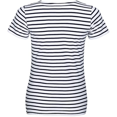 SOLS Dames/dames Miles Gestreept T-Shirt met korte mouwen (Wit/Zwaar)
