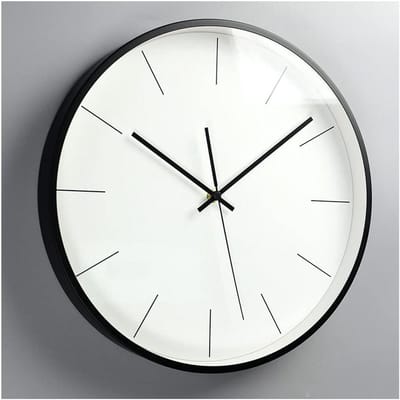 Woonkamer Klok - Moderne Wandklok - Tijd Weergeven - Stille Beweging - 30 cm Diameter - Zwart