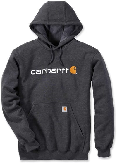 Carhartt Signature Logo Hooded Sweatshirt Carbon Heather Heren