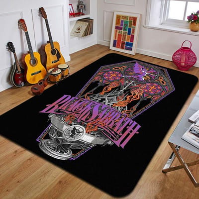Tapis Imprimé Logo B-Black Sabbath Tapis de Yoga Mode Tapis Antidérapant Décoration de Chambre à Coucher Tapis d'Extérieur Cadeau d'Anniversaire pour Chambre à Coucher 50x80cm