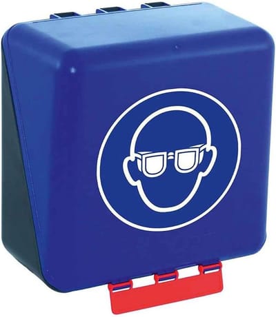 Brillen Opbergdoos - Veiligheidsbril Houder - Schoon Opbergen - Gepatenteerde Kantelopening - Midi - Blauw
