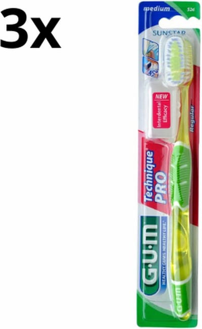 3x GUM Technique Pro Tandenborstel Medium - Voordeelverpakking