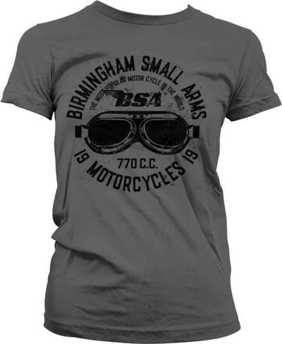 BSA Dames Tshirt -S- Birmingham Small Arms Goggles Grijs