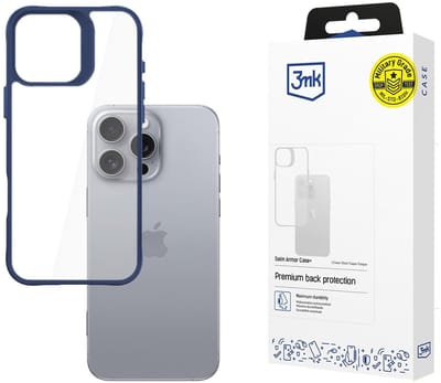 Apple iPhone 16 Pro Max - 3mk Satin Armor Case+ Blauw