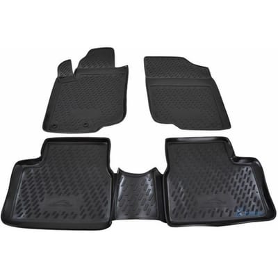 Tapis De Sol En Caoutchouc 3D Exclusive - J&J AUTOMOTIVE - Peugeot 207 - Noir - Sur Mesure - Antidérapant noir