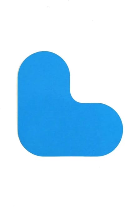 Hoekstuk (L-vorm) Blauw 120 x 120 mm - vloersticker met vlakke toplaag