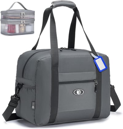 Reisweekender Tas Handbagage 40x30x20 voor Vliegtuig - Vouwbare Sporttas met Make-up Tas, Lichtgewicht 25L voor Dames en Heren