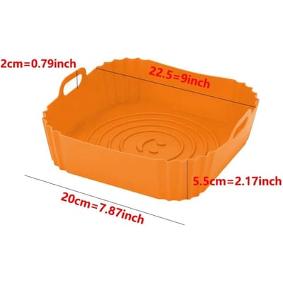 Siliconen Airfryer Oven Bakplaat Anti-aanbak Siliconen Voering Herbruikbare Airfryer Pizzapan Airfryer Accessoires Keukengadgets orange