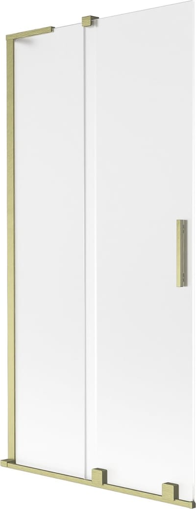 Mexen Velar L badscherm 2-delig schuifbaar 90 x 150 cm, ijs, goud geborsteld - 896-090-003-31-55