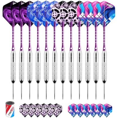 Professionele darts - 12 stuks met metalen punt en accessoires