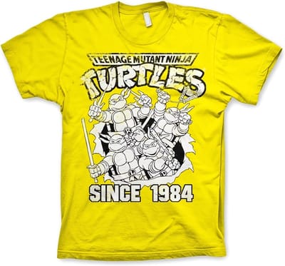 Teenage Mutant Ninja Turtles TMNT Distressed Since 1984 T-shirt geel