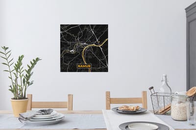 Muurstickers - Sticker Folie - Stadskaart - Namur - Goud - Plattegrond - Kaart - 80x80 cm - Plakfolie - Muurstickers Kinderkamer - Zelfklevend Behang - Zelfklevend behangpapier - Stickerfolie