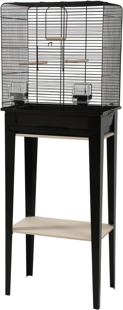 Vogelkooi ZOLUX Chic Loft Zwart 124cm - Luxe Met Uitschuiflade, Zitstokken, Schommel