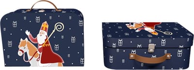 Dekoratief | Set 2 koffertjes 'Sinterklaas', 25x18x7cm | A245873