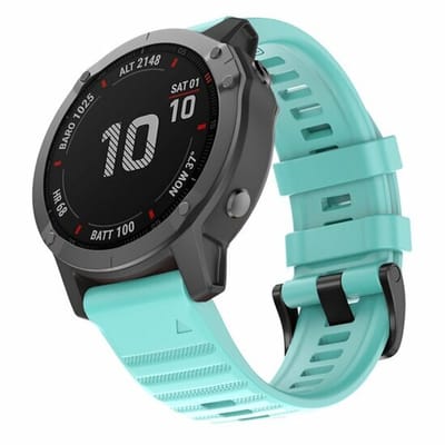 By Qubix - Geschikt voor Garmin bandje - 26mm Quickfit - Siliconen bandje - Lichtblauw - Geschikt voor Garmin Instinct 3 - 50mm