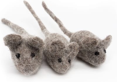 Mimis Daughters De 3 Blinde muizen - Kattenspeelgoed - Kattenspeeltje - Stimuleert het jachtinstict - 100% Viltwol - 3 Stuks