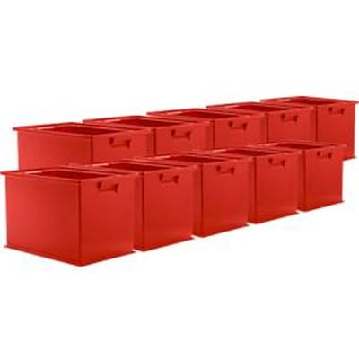 Stapelbak 14/6-2Z - polypropeen -  L 465 x B 314 x H 298 mm - 33 L - met verzonken greep - rood - 10 stuks
