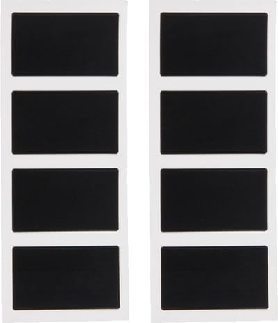 Krijtbord stikkers - 16x stuks - rechthoek - 4.5 x 8 cm - zelfklevende labels voor voorraadpotten