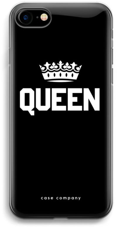 Case Company® - Hoesje geschikt voor iPhone 7 hoesje - Queen zwart - Soft Cover Telefoonhoesje - Bescherming aan alle Kanten en Schermrand
