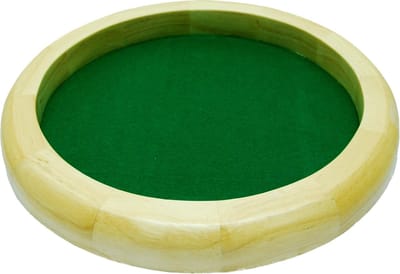 HOT Games dobbelspel dobbelpiste rond hout 35cm groen vilt.