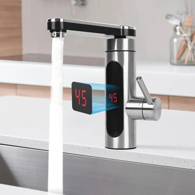 Elektrische Waterkraan met 360° Temperatuurweergave - Directe Verwarming en Mengfunctie
