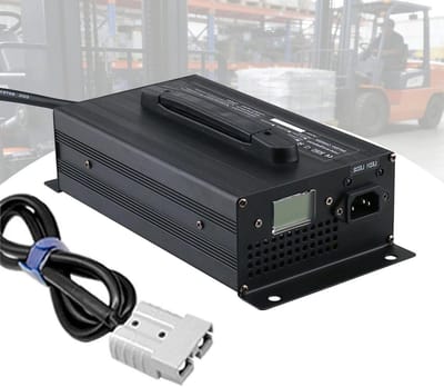 Heftruck Acculader - Batterijlader - Voertuigen Opladen - Druppellaadfunctie - 48V 20A - Zwart